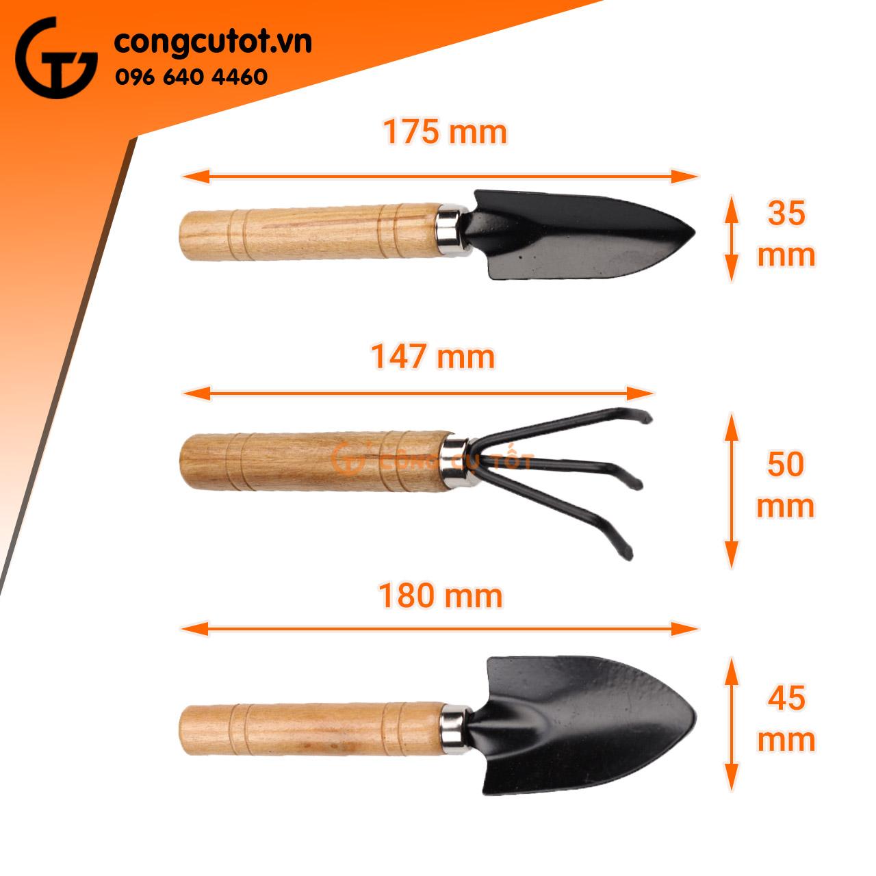 Bộ 3 món dụng cụ làm vườn mini
