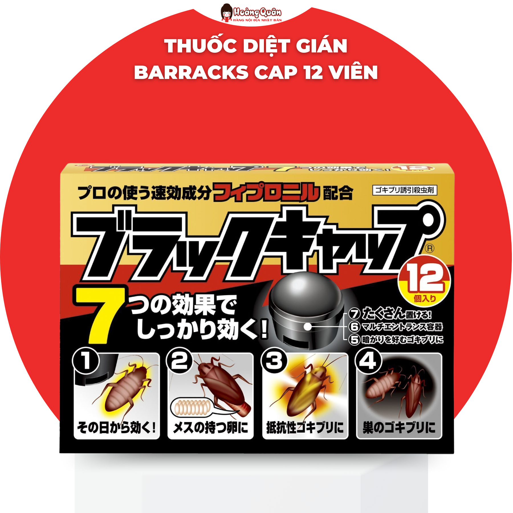 Barracks Cap Cockroach Killer Tablets 12 Tablets Japan