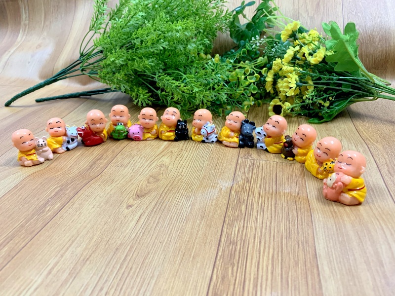 Full set 12 tượng chú tiểu 12 con giáp tài lộc
