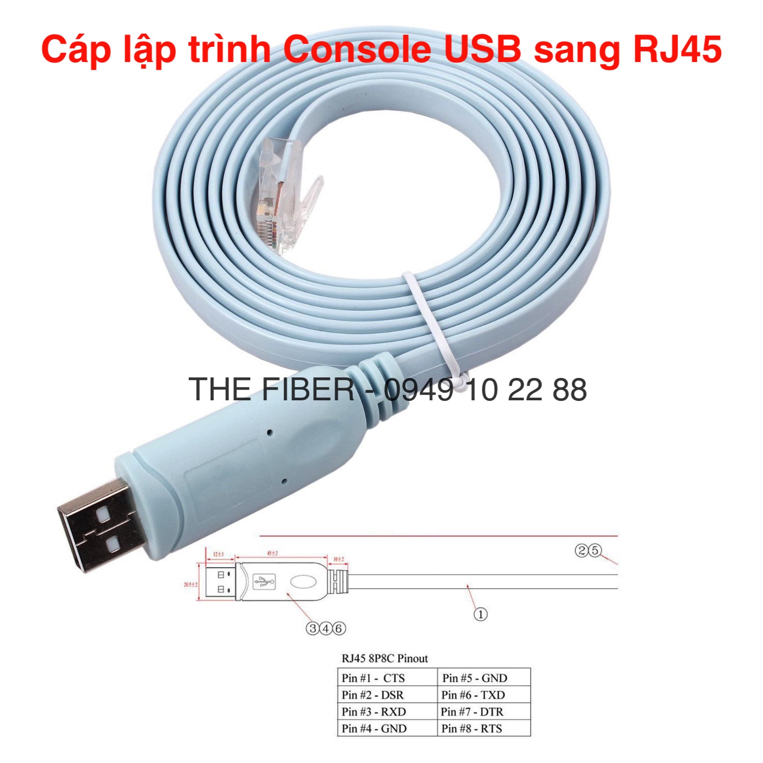 Cáp lập trình Console USB to RJ45 FTDI