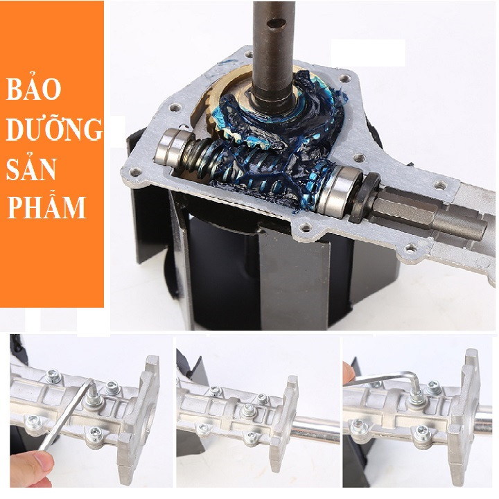Đầu xới cỏ, đầu xới đất lắp cho máy cắt cỏ[ bánh chéo ]