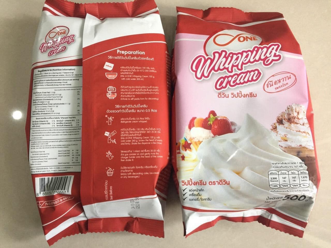 Bột Whipping Cream 500g nhiều loại