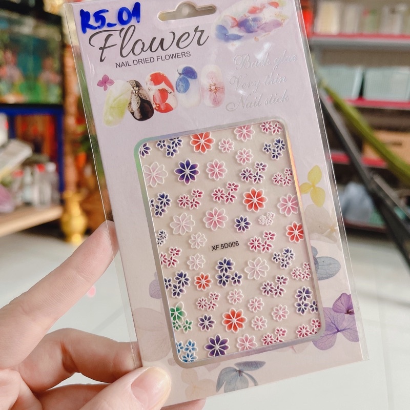 Sticker trang trí dán móng nổi 5D siêu đẹp