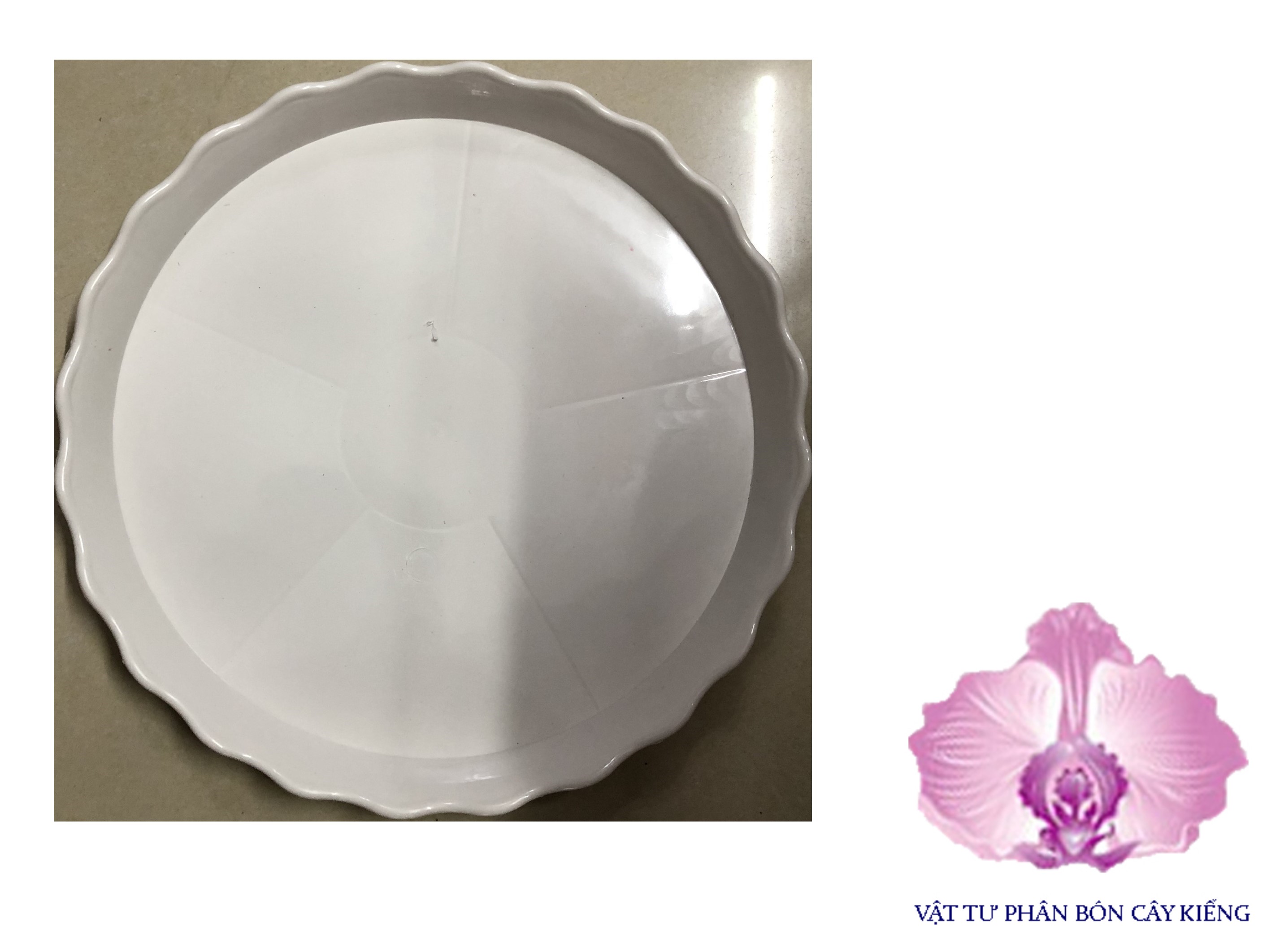 Đĩa lót chậu tròn khía 35cm - #058d#