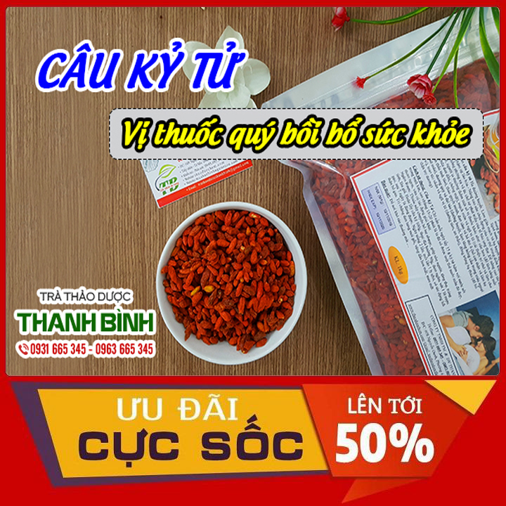 Câu kỉ tử khô loại 1 hàng chất lượng 500g - thảo dược thanh bình
