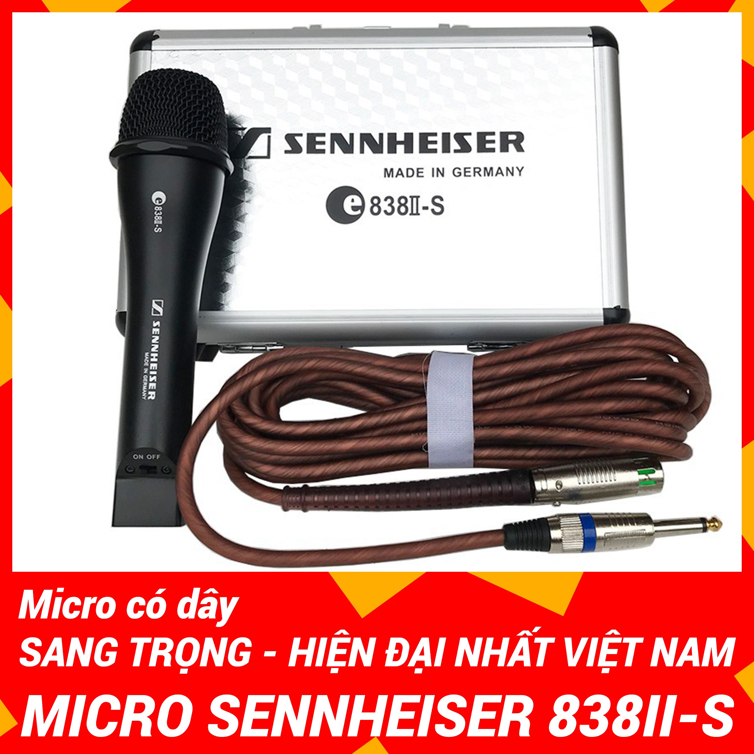 [ XẢ KHO GIÁ SỐC ] Micro Karaoke Gía Rẻ, Micro Dây Hát Karaoke Cao Cấp Sennheiser 838 II-S Hát Cực Hay, Công Nghệ Supercardioid Hiện Đại, Búp Sóng Rộng Dễ Dàng Bắt Tiếng, Hút Âm Cực Nhạy, Loại Bỏ Tạp Âm Tốt, Chống Hú Rè Hiệu Quả.