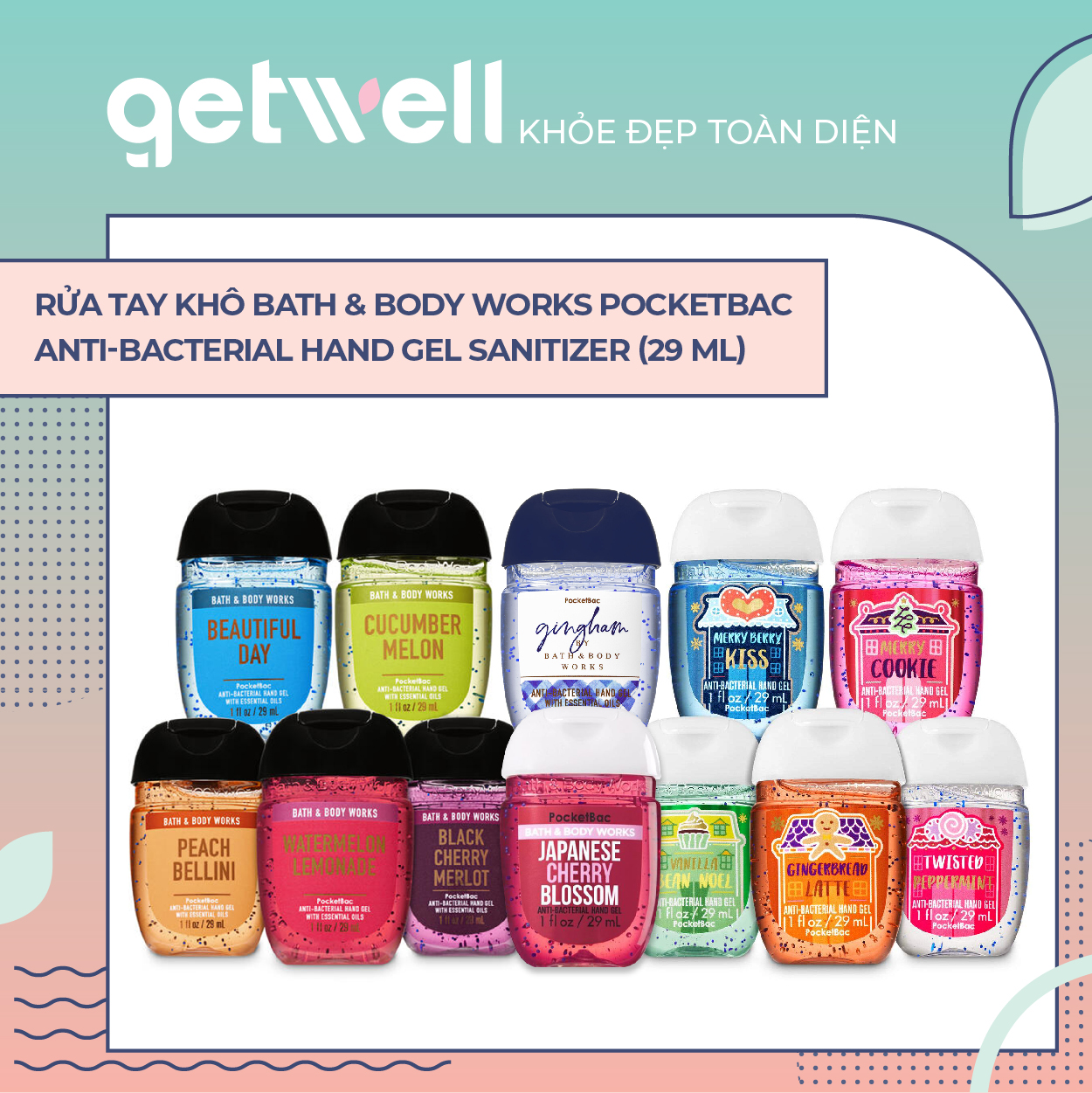 Gel Rửa Tay Khô Bath & Body Works Anti Bacterial Hand Gel ( 29ml)