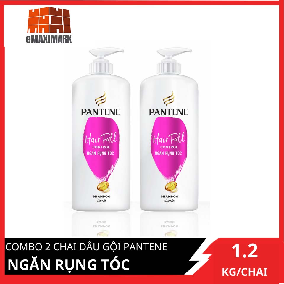 [HCM ship 2h] Combo 2 Dầu Gội Pantene Ngăn Rụng Tóc Chai 1200ML