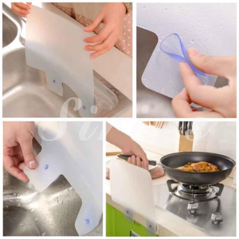 Tấm chắn dầu mỡ nhà bếp TRONG SUỐT, ngăn bắn nước dùng cho bồn rửa bát vệ sinh, sạch sẽ