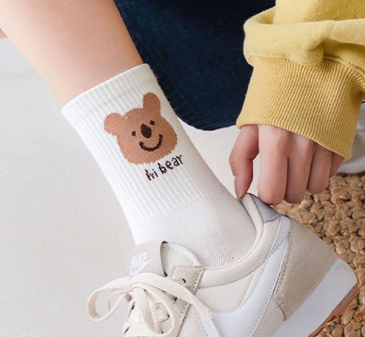 Set 5 Đôi Tất Vớ Cao Cổ Nữ Mix Gấu SS2