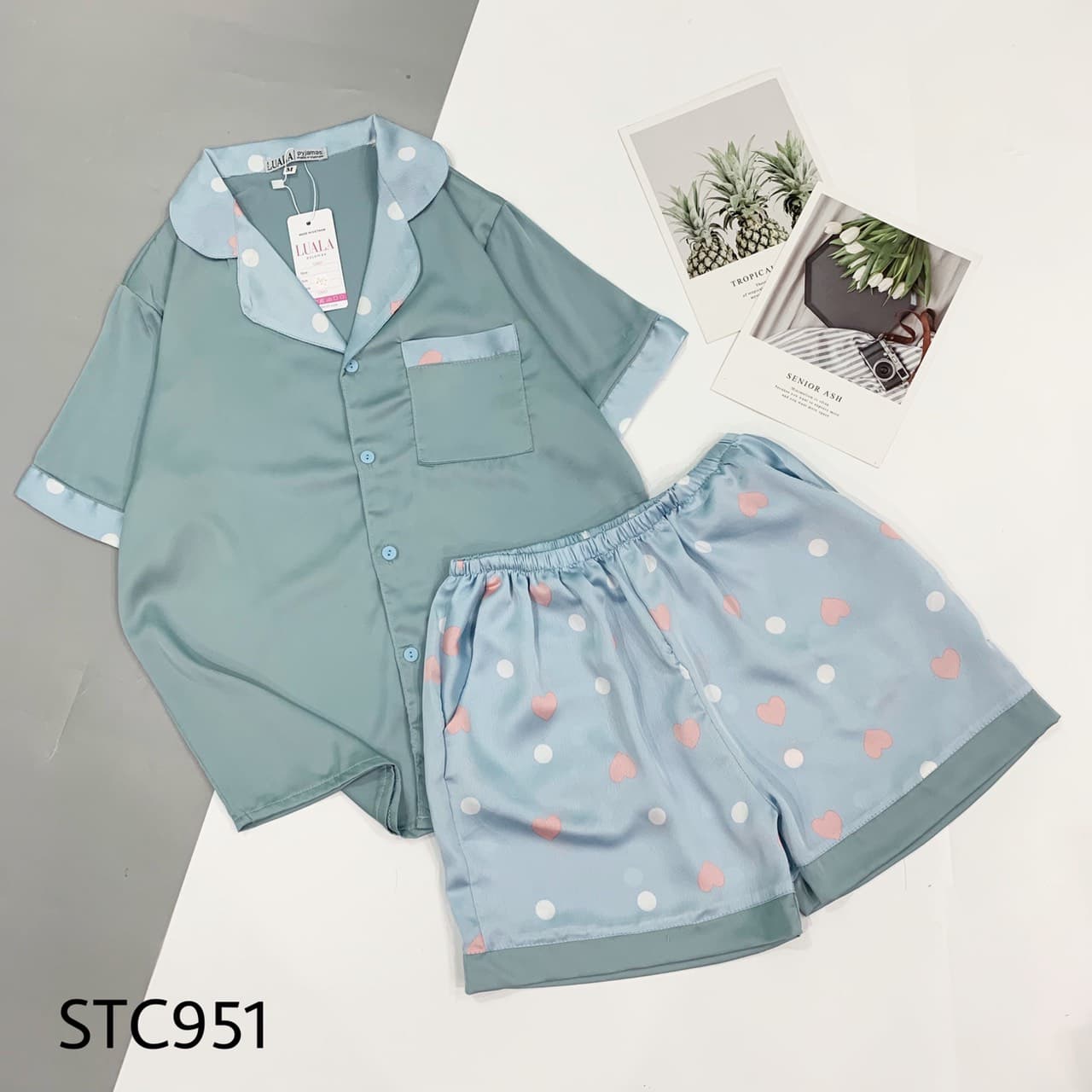 Đồ bộ đùi Pijama lụa satin cao cấp nữ đủ size