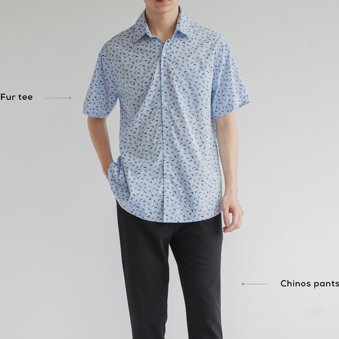 Áo Sơ Mi Nam LOOK FLORAL LIGHT BLUE
