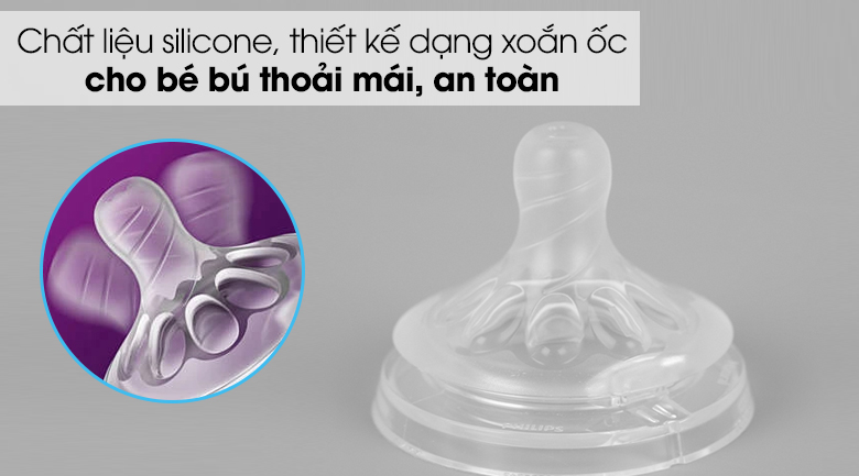 Núm ti silicone Philips Avent Natural cho bé