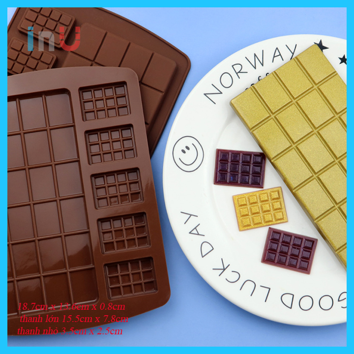 [HCM]HCM - Khuôn silicon hình thanh socola lớn - nhỏ đổ socola trang trí fondant