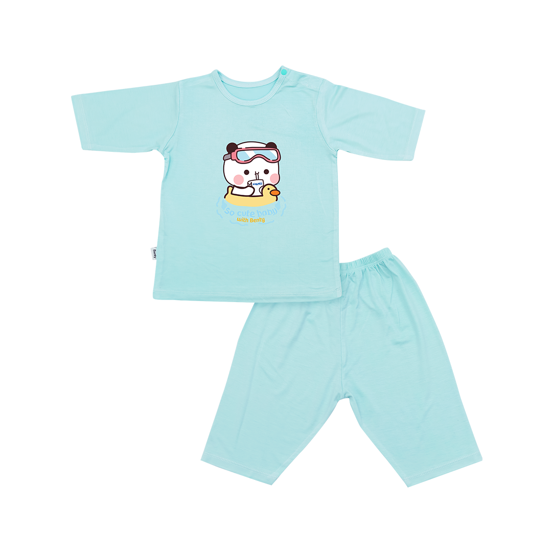 Đồ bộ quần lửng áo lửng cài vai BENTY BT031 cotton mềm mịn cao cấp, set quần áo cho bé mềm mịn