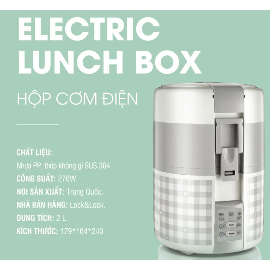 Hộp Cơm Điện 2L Màu Xám Lock&Lock EJR216 - T2Cmall