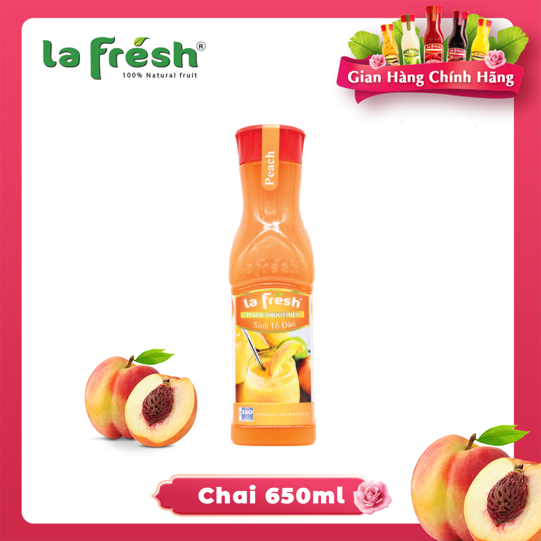 Sinh Tố Đào LaFresh Đà Lạt Chai 650ml