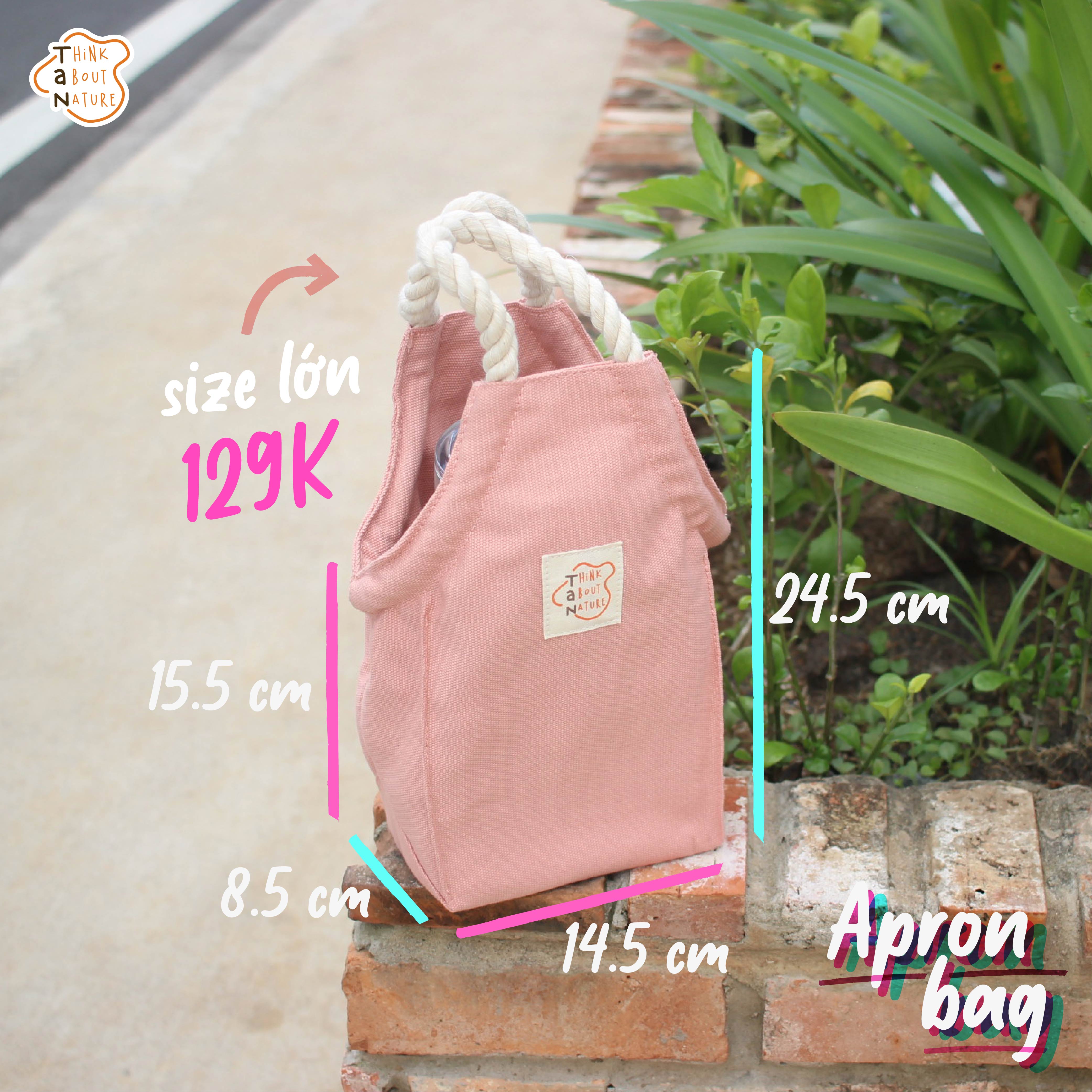 TÚI VẢI CANVAS APRON BAG ĐỰNG BÌNH NƯỚC TANcupholder