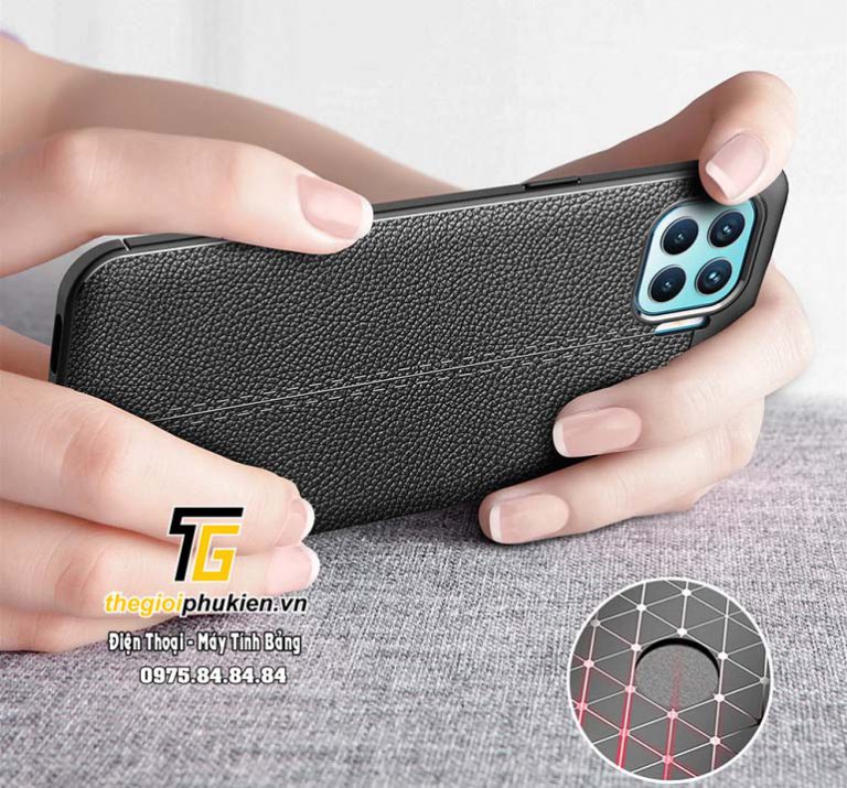Ốp lưng oppo a93 silicon giả da auto focus
