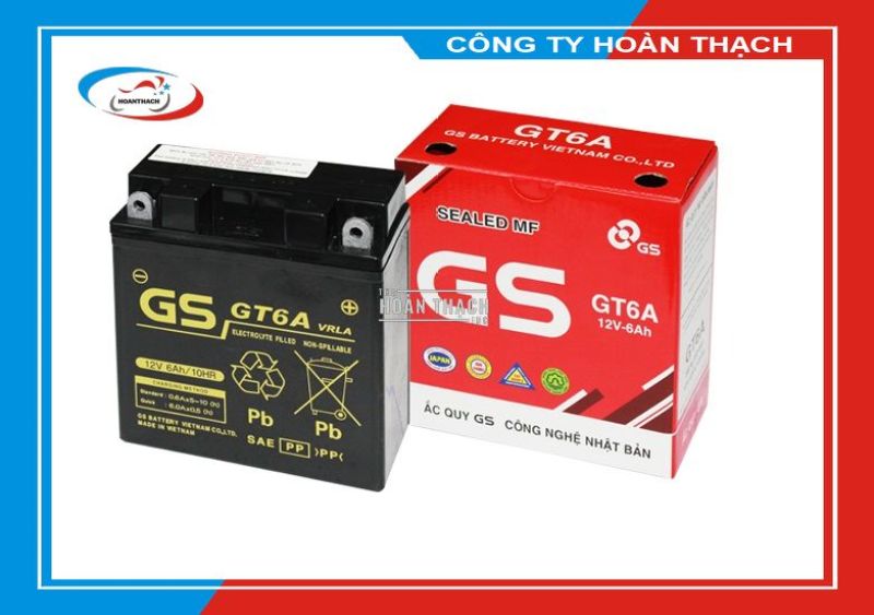 Bình Ắc Quy Khô Hiệu GS GT6A có tuổi thọ cao, chất lượng ổn định công ty Hoàn Thạch