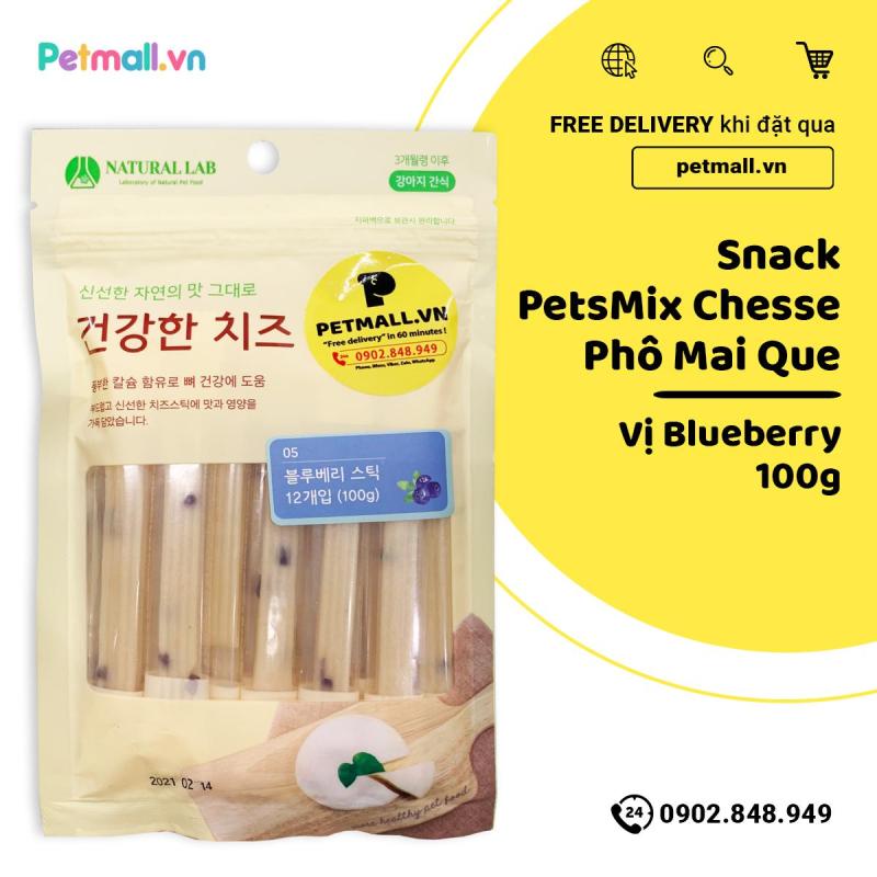 Snack PetsMix Chesse Phô Mai Que - 100g - Vị Blueberry