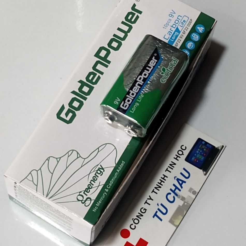 Hộp pin 9v goldenpower - pin vuông): hộp 10 viên