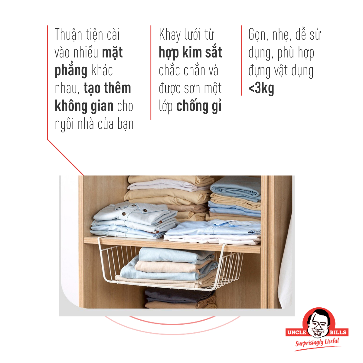 Khay lưới sắt để đổ dưới bàn Uncle Bills BH0677