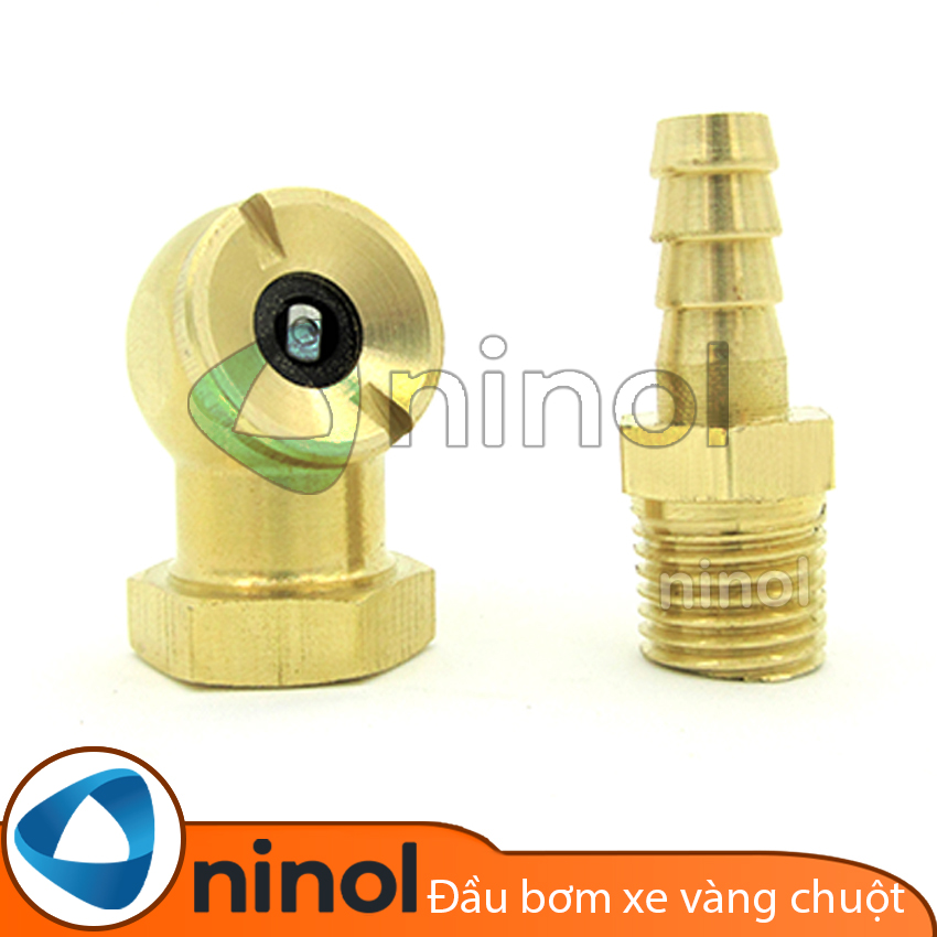 Đầu bơm xe đồng nối đuôi chuột