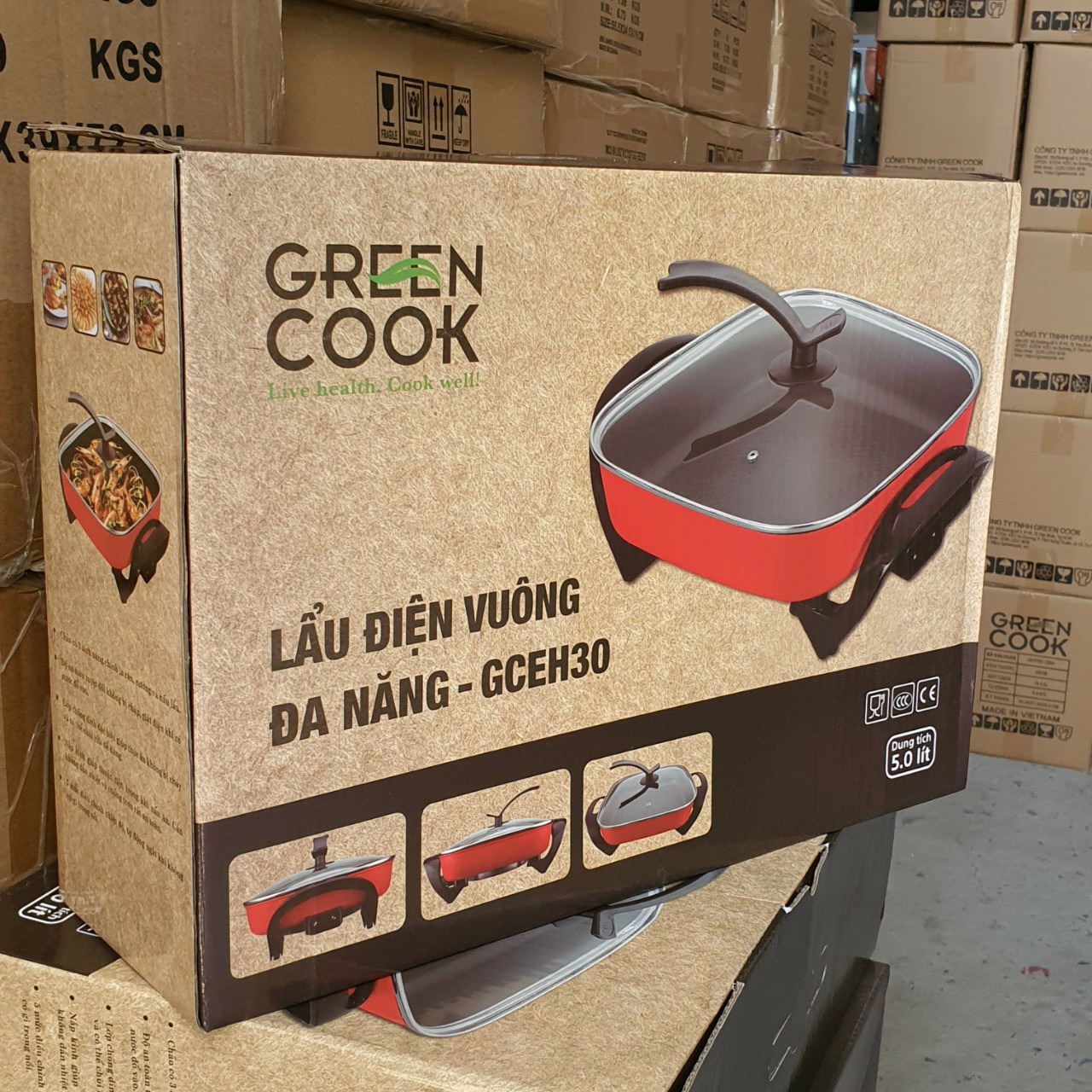 [HCM]Lẩu điện đa năng green cook 5 lít