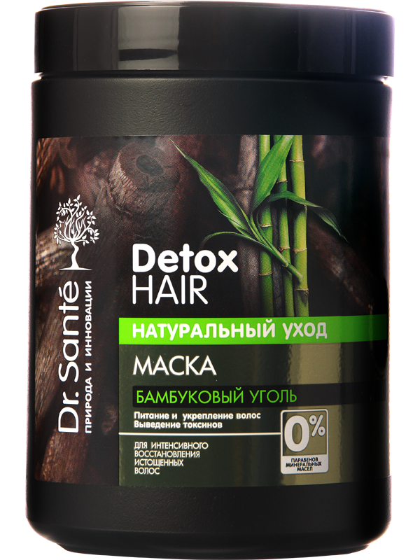 Kem ủ detox tóc và da đầu chiết xuất than tre hoạt tính Dr. Sante Detox Hair 1000 ml