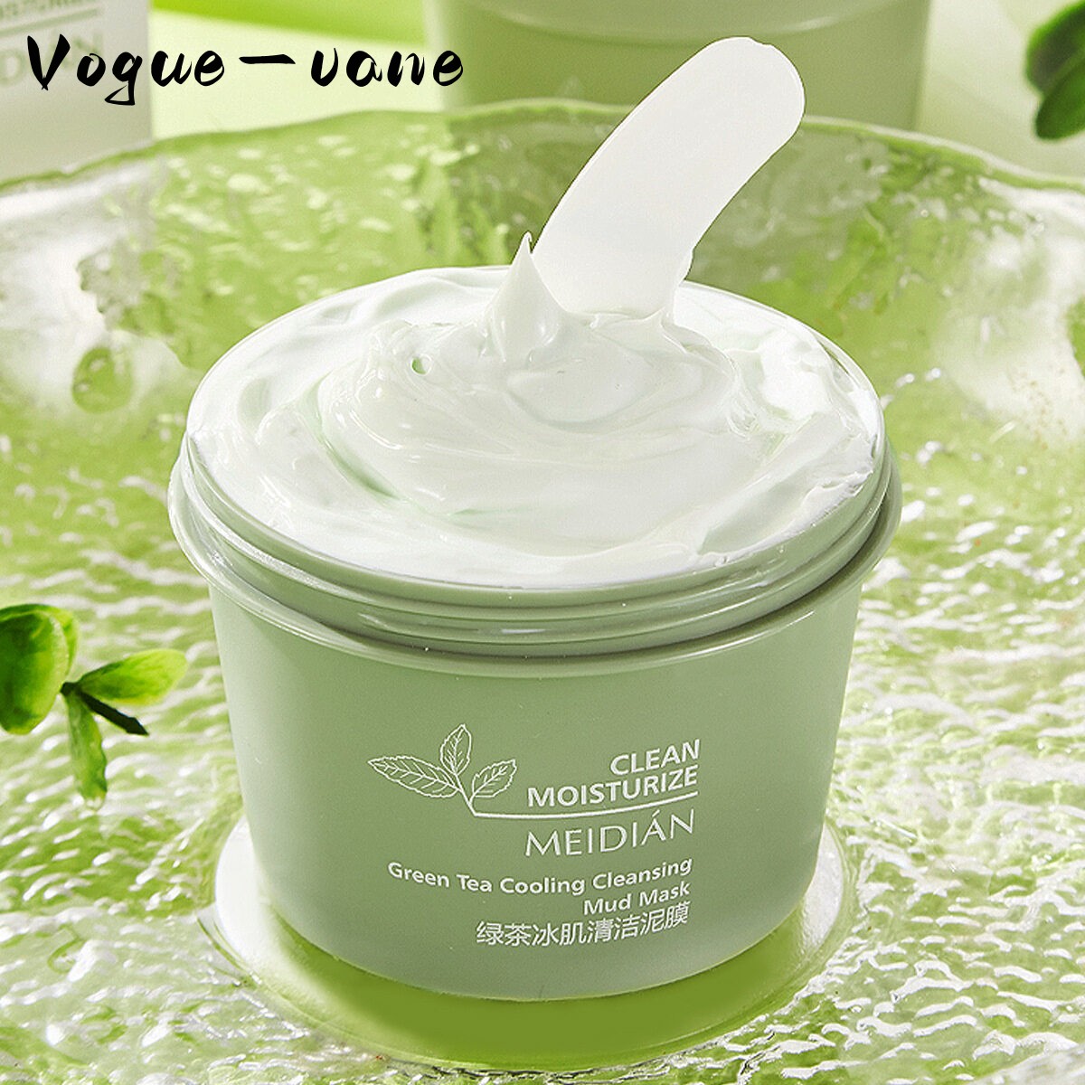 Trà xanh Làm sạch da mặt nạ đất sét trắng mặt nạ trà xanh loại bỏ mụn đầu đen thu nhỏ lỗ chân lông làm sạch mặt nạ đất sét màu xanh lá cây kiểm soát dầu loại bỏ mụn đầu đen