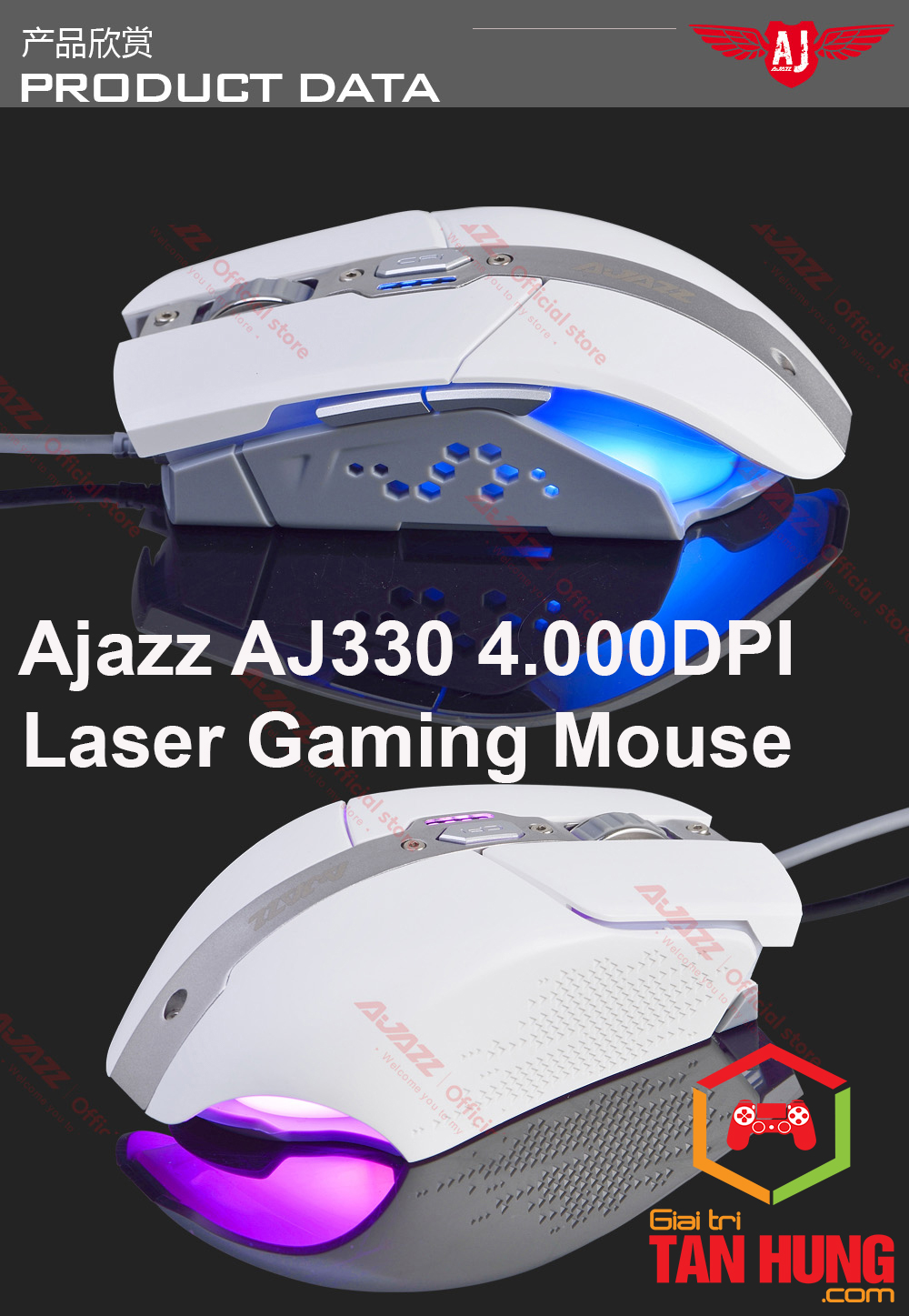 Chuột Game Thủ Gaming GAMING AJAZZ - AJ330 Laser 4000DPI