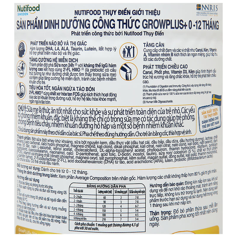 (Expiration Date June 2027) Combo 4 Cans of Nutifood Growplus 0+ Yellow Powdered Milk 800g (Colostrum).
