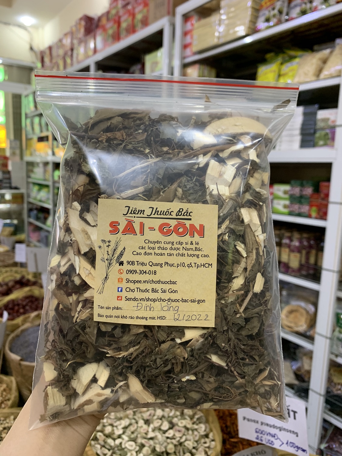[HCM]ĐINH LĂNG HỮU CƠ 500GRAM Tiệm Thuốc Bắc Sài Gòn