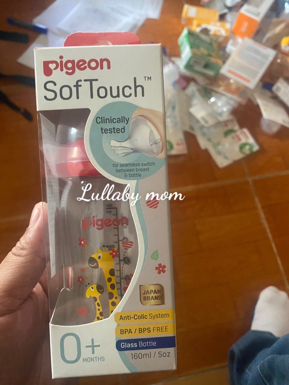 Bình Sữa Cổ Rộng Thủy Tinh Pigeon 160ml,240ml