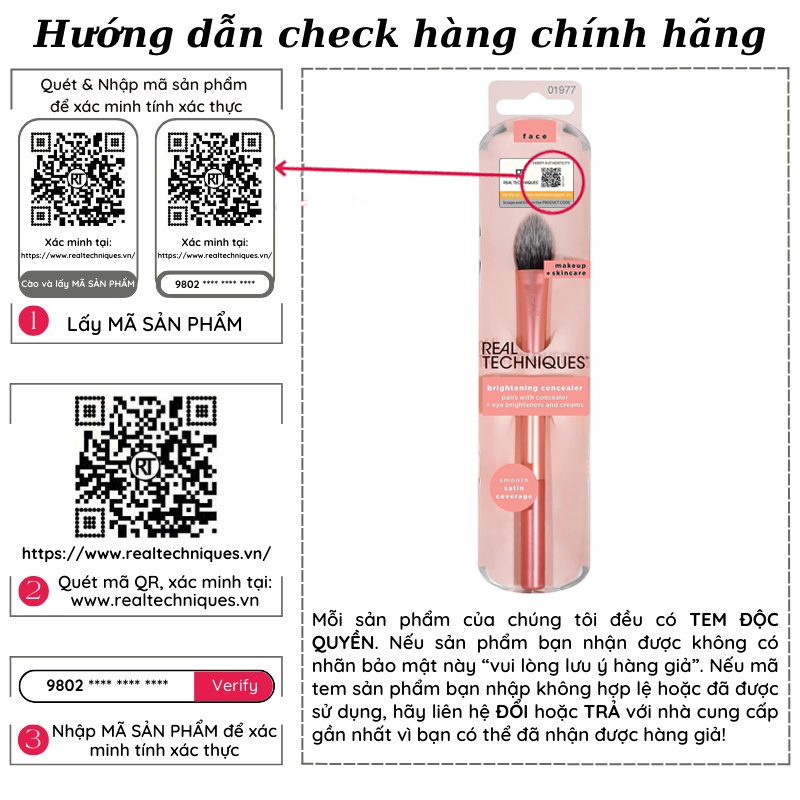 Cọ che khuyết điểm bắt sáng RT Real Techniques Brightening Concealer