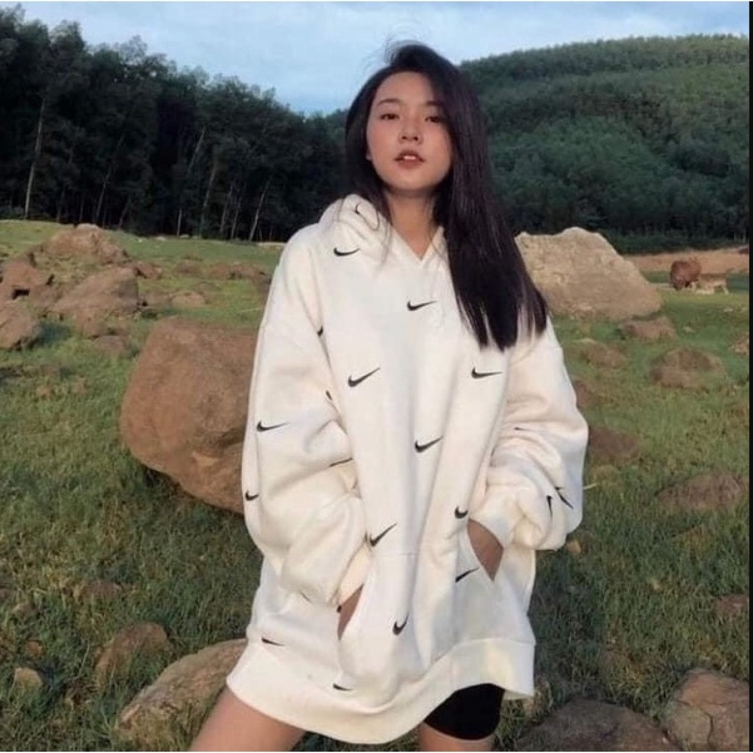 Áo hoodie nỉ cottong dấu tích in kín siêu hot