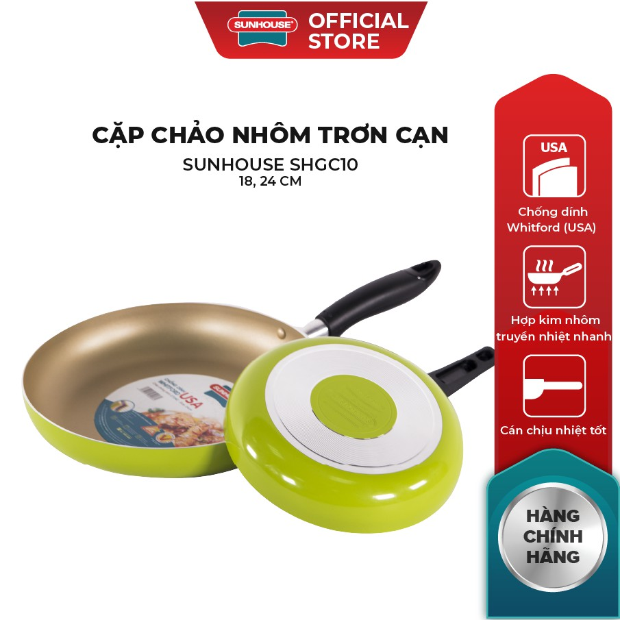 Nồi inox 3 đáy sunhouse 16cm - 20 cm - 24cm