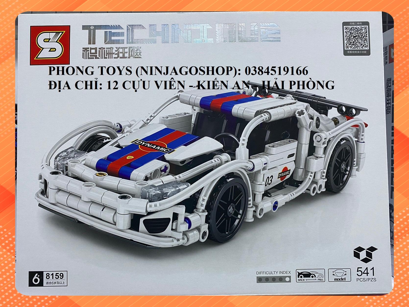 8159 Number Có sẵn Lego SY 8159 - Lắp ráp xếp hình Xe đua PORSCHE 918 chạy đà 541 ...