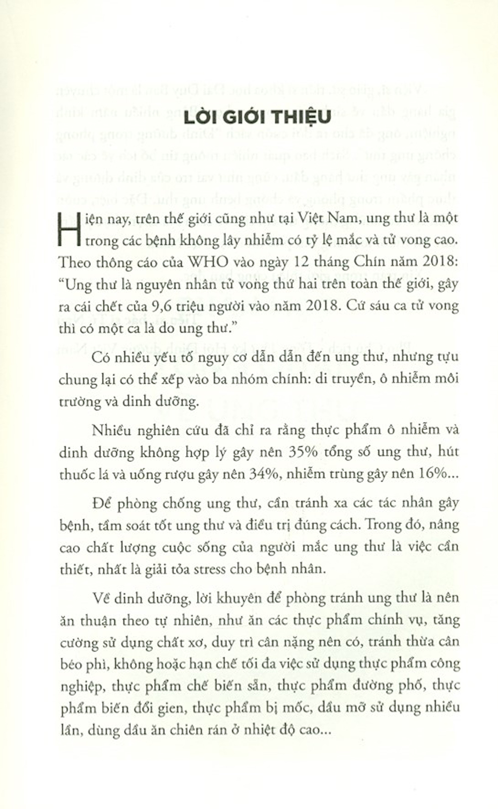 Dinh Dưỡng Trong Phòng Chống Ung Thư