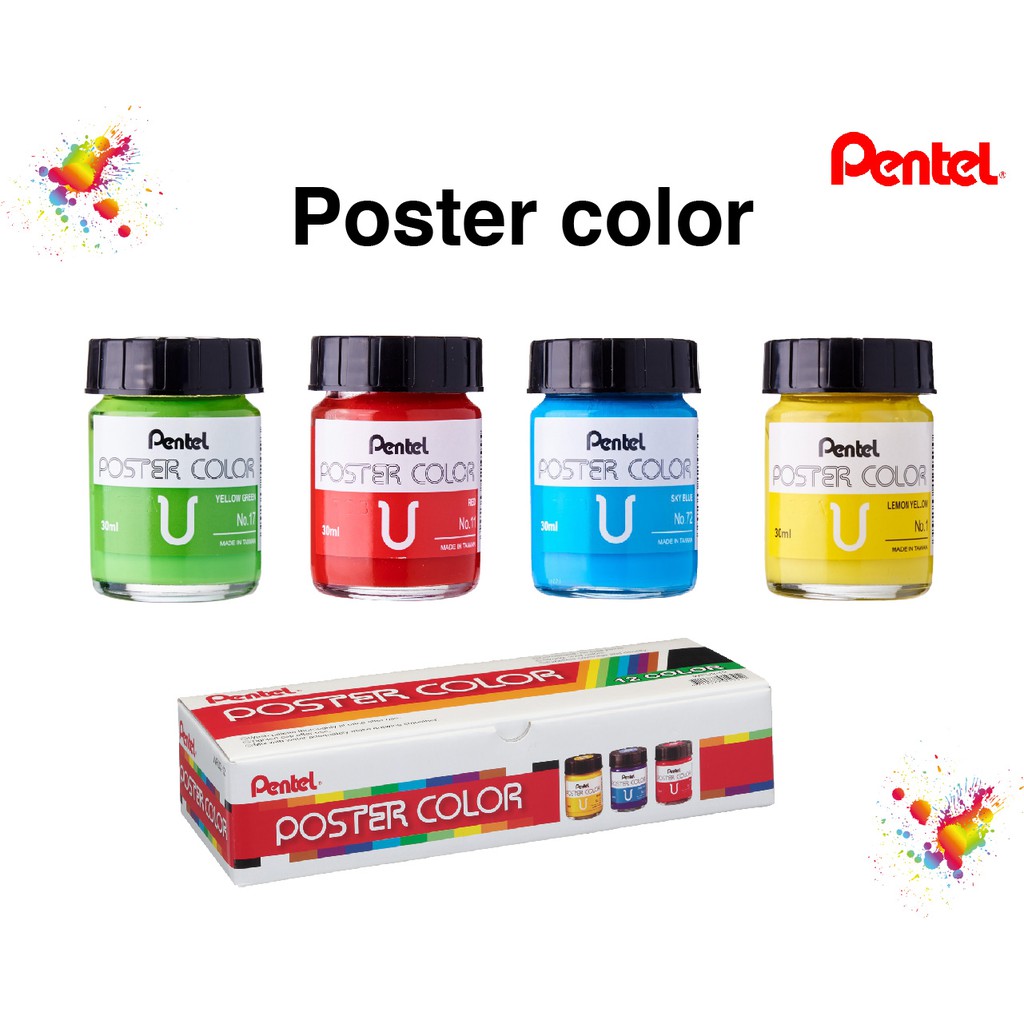 MÀU POSTER PENTEL BỘ 12 MÀU 30ML