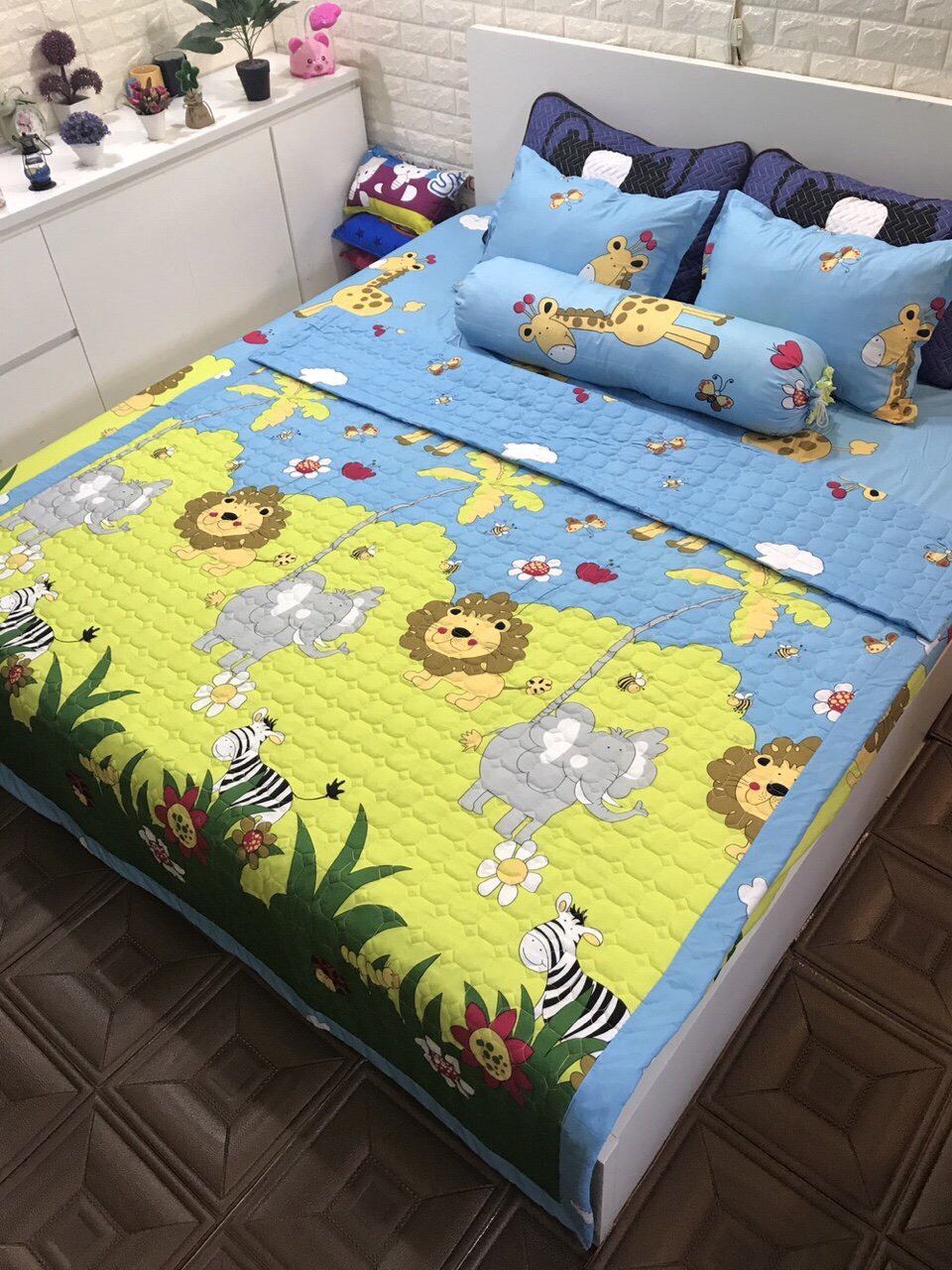 Bộ ga giường và vỏ gối  đủ size 1m2, 1m4, 1m6,1m8, 2m , Chất liệu Cotton poly mềm mịn