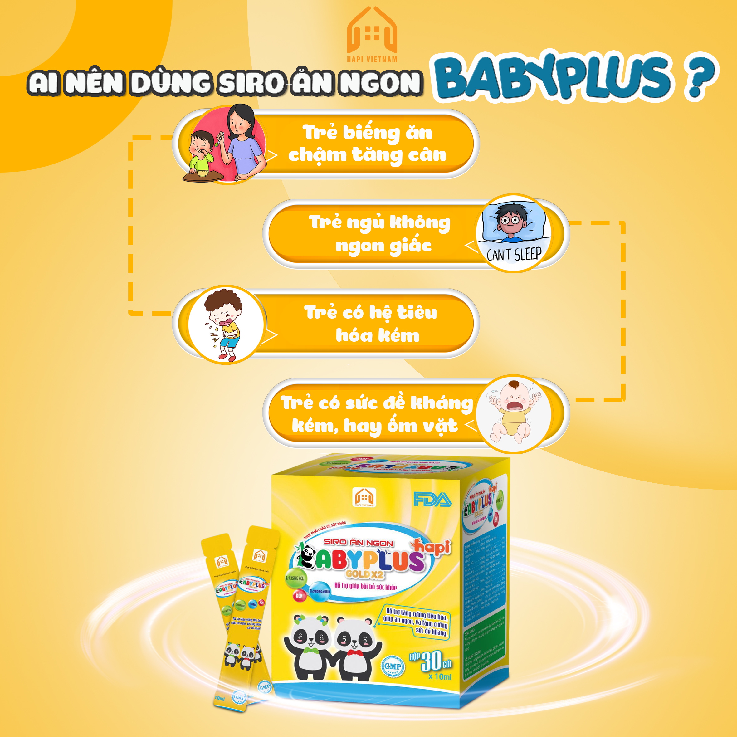 COMBO 10 GÓI SIRO ĂN NGON BABYPLUS HAPI