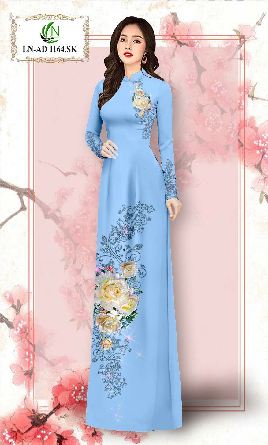 [HCM]BỘ VẢI ÁO DÀI 3D /VẢI CHƯA MAY