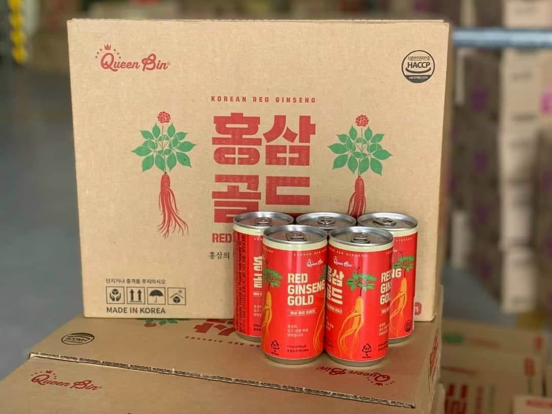 Nước Hồng Sâm Queen Bin Hàn Quốc Thùng 30 lon x 175ml