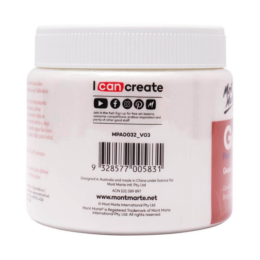 Sơn lót Gesso đa năng Mont Marte ĐEN TRẮNG