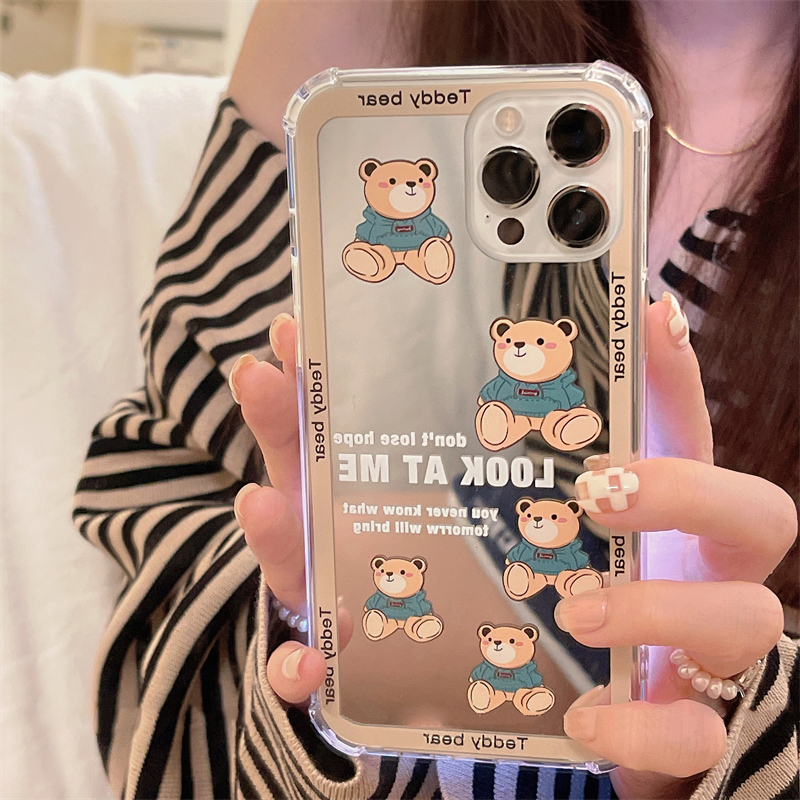 Ốp Lưng Gương Chống Sốc Teddy Bear