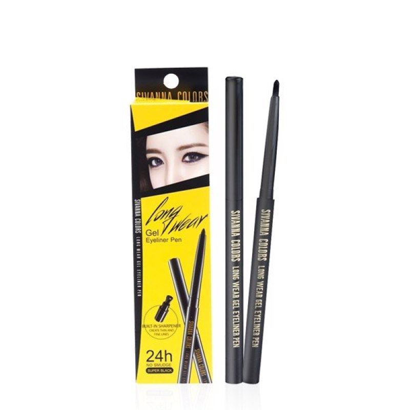 Bút Kẻ Mắt Dạng Sáp Vặn Màu Đen Chống Nước Sivanna Colors Long Wear Gel Eyeliner Pen HF777