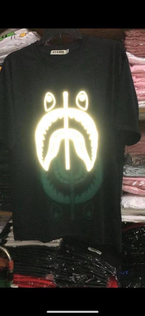 Áo Bape Phản Quang - Tee Bape Shark Cá mập phát sáng