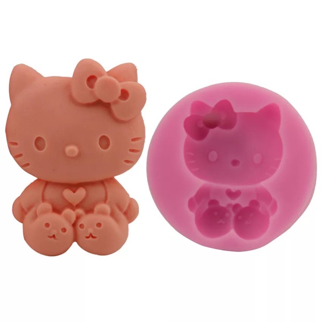 Khuôn Rau Câu 4D Silicone Mèo Kitty